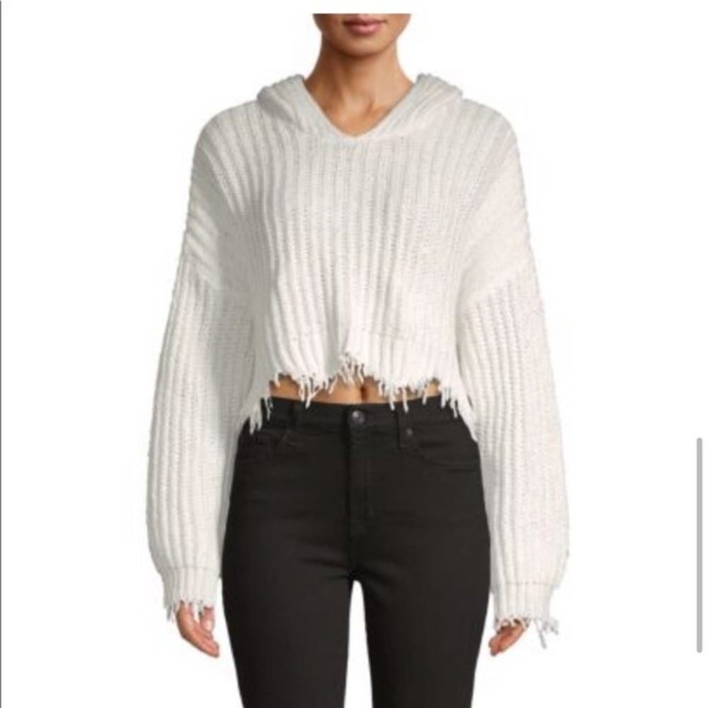 Wildfox Marley Knit Hoodie Sweatshirt (Size Medium)